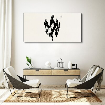 Black figures on a white background Canvas print