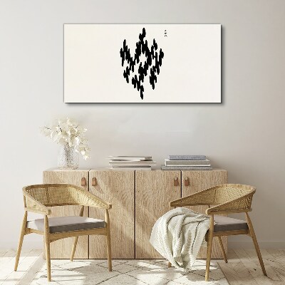 Black figures on a white background Canvas print