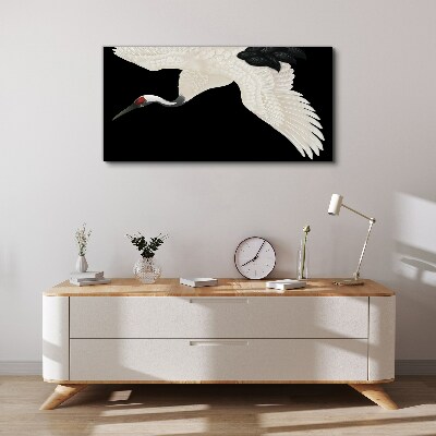 The elegance of the white crane silhouette Canvas Wall art