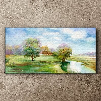 A peaceful rural landscape Canvas Wall art