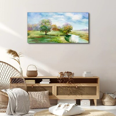 A peaceful rural landscape Canvas Wall art