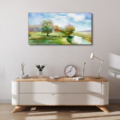 A peaceful rural landscape Canvas Wall art