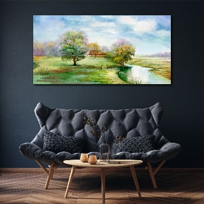 A peaceful rural landscape Canvas Wall art