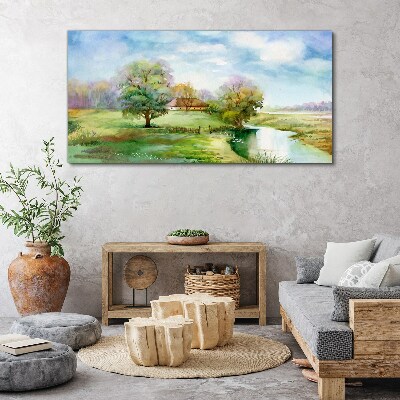 A peaceful rural landscape Canvas Wall art