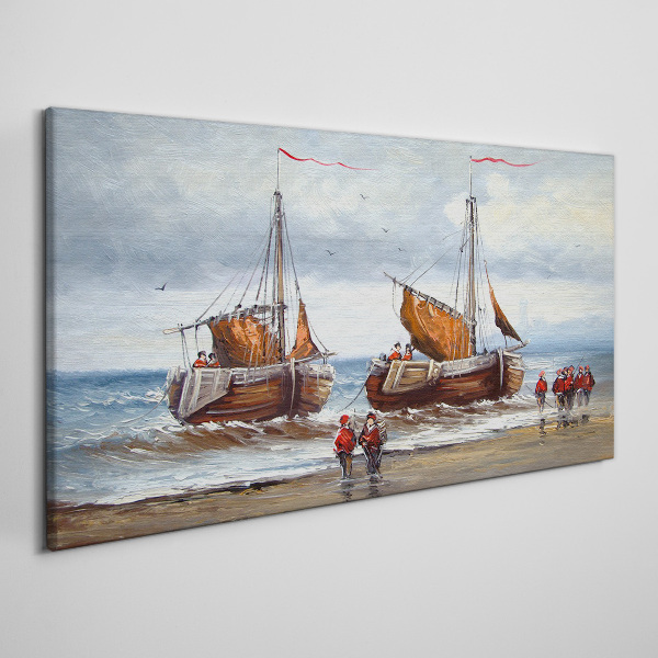 Sails on the horizon Canvas Wall art