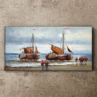 Sails on the horizon Canvas Wall art