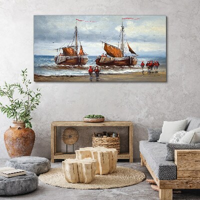 Sails on the horizon Canvas Wall art