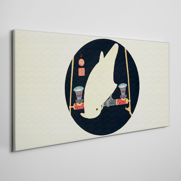 Fish Harmony on a Moonlit Night Canvas print