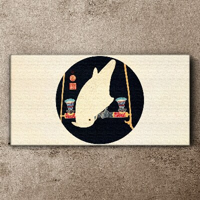 Fish Harmony on a Moonlit Night Canvas print