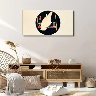 Fish Harmony on a Moonlit Night Canvas print