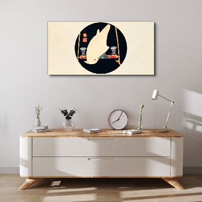 Fish Harmony on a Moonlit Night Canvas print