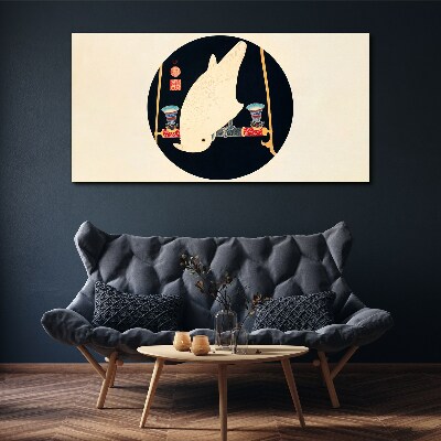 Fish Harmony on a Moonlit Night Canvas print