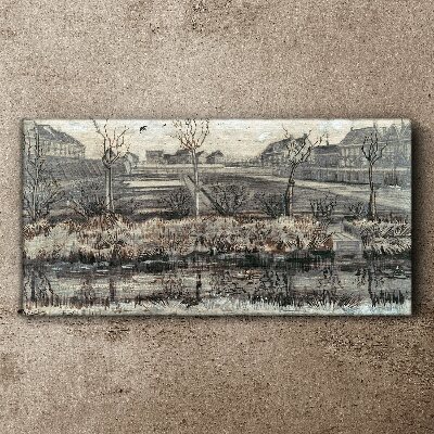 View of the village in winter Canvas print