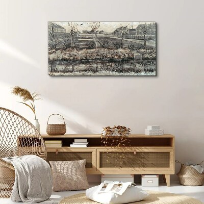 View of the village in winter Canvas print