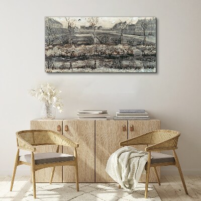 View of the village in winter Canvas print