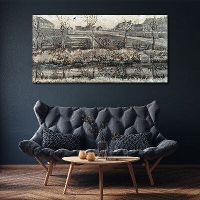 View of the village in winter Canvas print