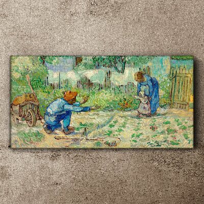 Family moments in the garden Canvas print