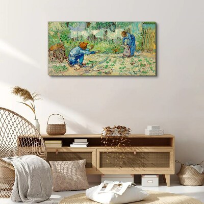 Family moments in the garden Canvas print