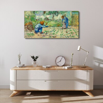Family moments in the garden Canvas print