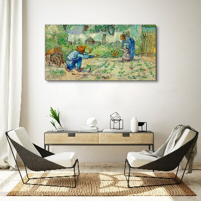 Family moments in the garden Canvas print