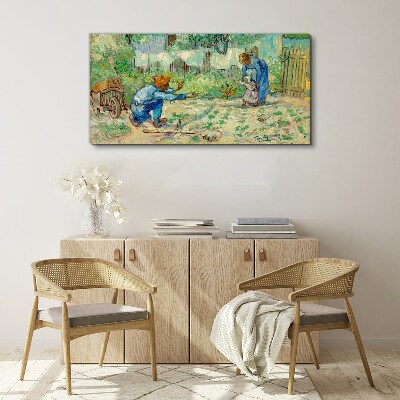 Family moments in the garden Canvas print