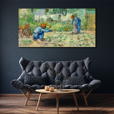 Family moments in the garden Canvas print