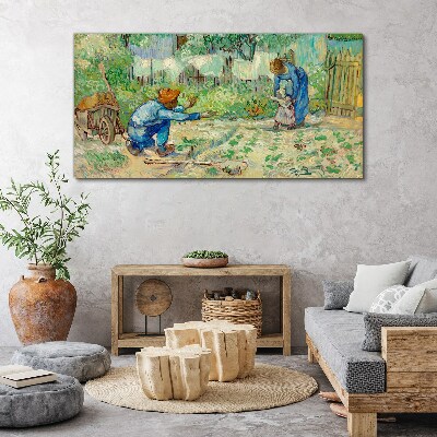 Family moments in the garden Canvas print