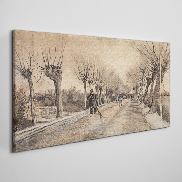 Winter landscape with trees Canvas print