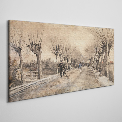 Winter landscape with trees Canvas print