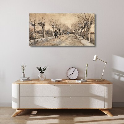 Winter landscape with trees Canvas print