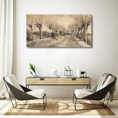 Winter landscape with trees Canvas print