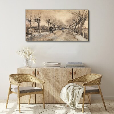 Winter landscape with trees Canvas print