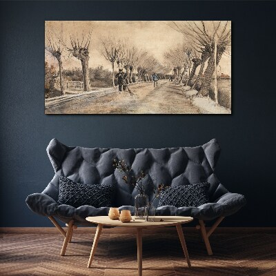 Winter landscape with trees Canvas print