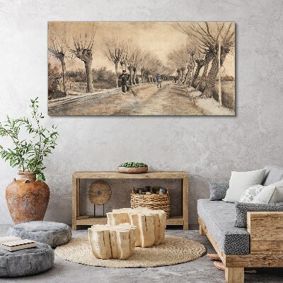 Winter landscape with trees Canvas print