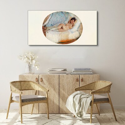 Nude woman on a bed of van gogh Canvas print
