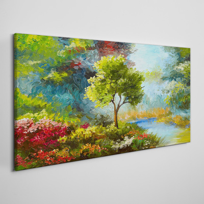 Abstract flowers forest nature Canvas Wall art