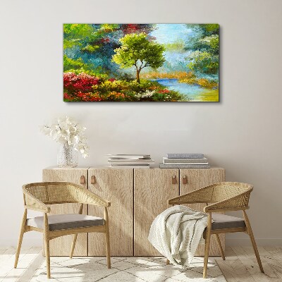 Abstract flowers forest nature Canvas Wall art