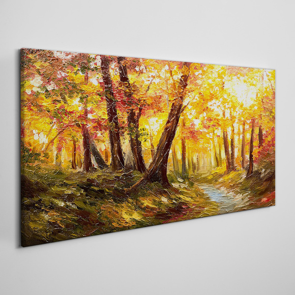 Golden forest in the sunlight Canvas Wall art