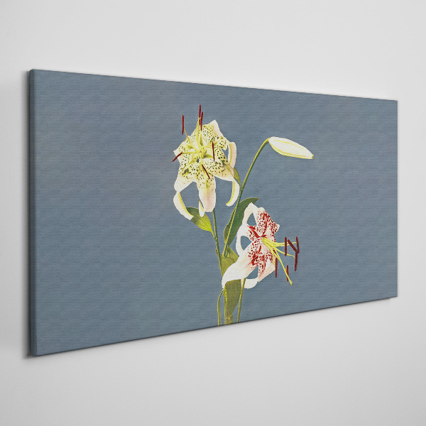 Flowers on a blue background Canvas print