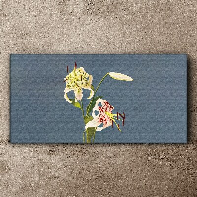 Flowers on a blue background Canvas print
