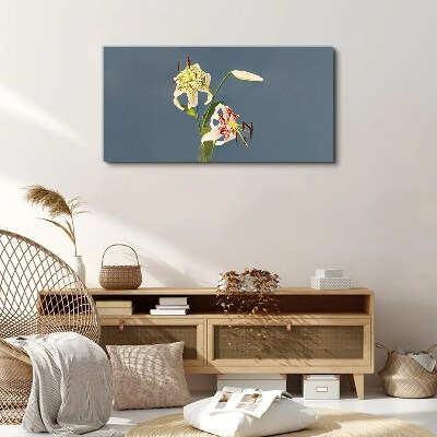 Flowers on a blue background Canvas print
