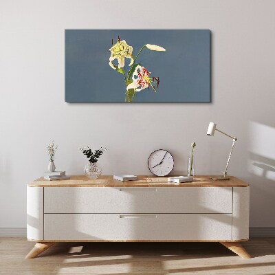 Flowers on a blue background Canvas print