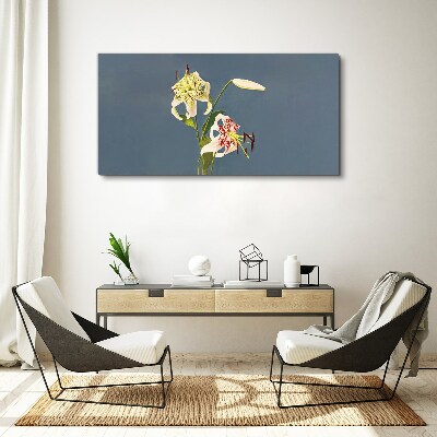 Flowers on a blue background Canvas print