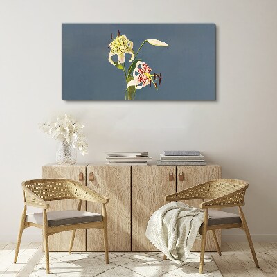 Flowers on a blue background Canvas print