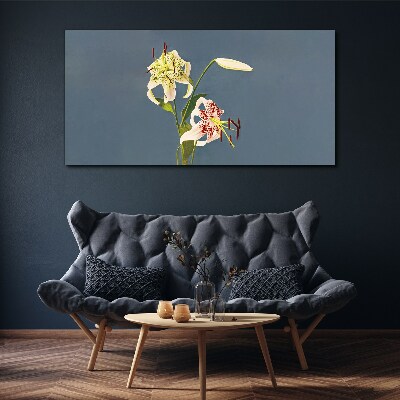 Flowers on a blue background Canvas print