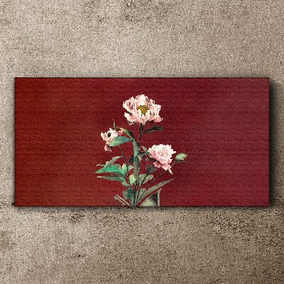 Flowers on a red background Canvas print