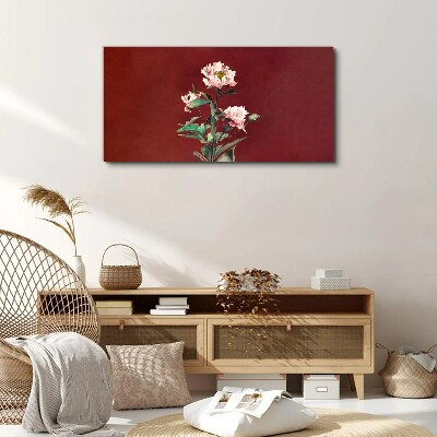 Flowers on a red background Canvas print