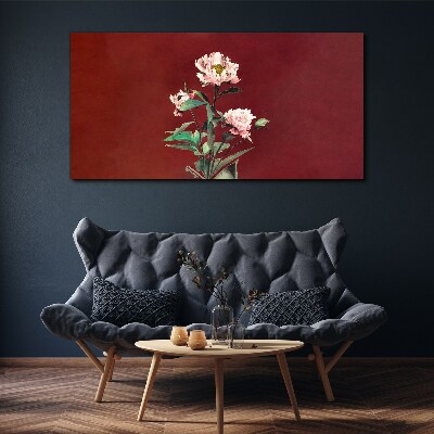 Flowers on a red background Canvas print
