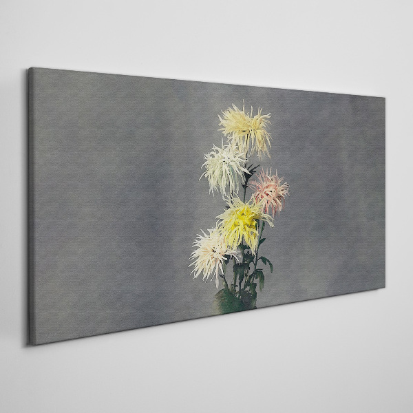 Flowers on a gray background Canvas print