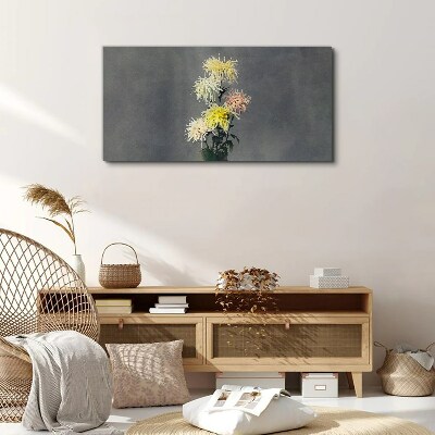 Flowers on a gray background Canvas print